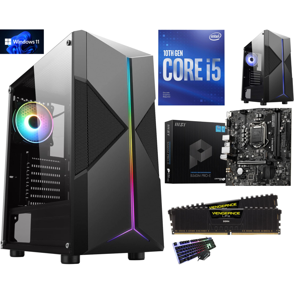 Gaming PC Computer Corei5 10th Gen 16GB 1TB SSD Win 11 Pro WiFi Gaming